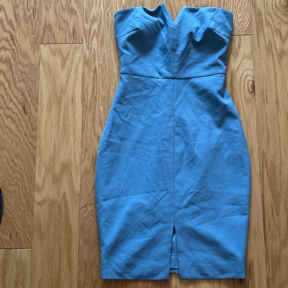 Elizabeth and James Baby Blue Strapless Pencil Dress Size 2 - Picture 2 of 4